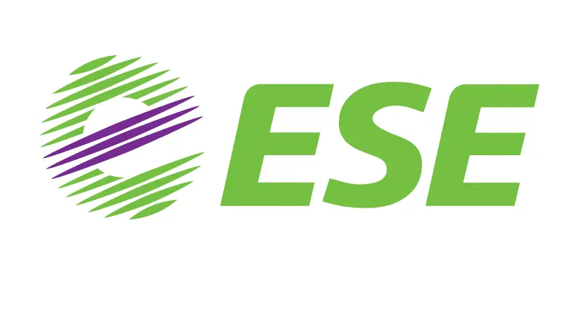 ESE logo. Yritys on mukana tukemassa Mikkeliläistä jalkapalloa Mikkelin Pallo-Kissoja.